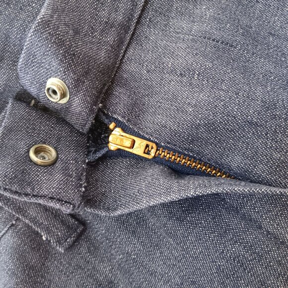 26x27 Vintage Bellbottom Jeans High Waist 1970s Hippie Disc Raw Denim Indigo - Picture 5 of 6